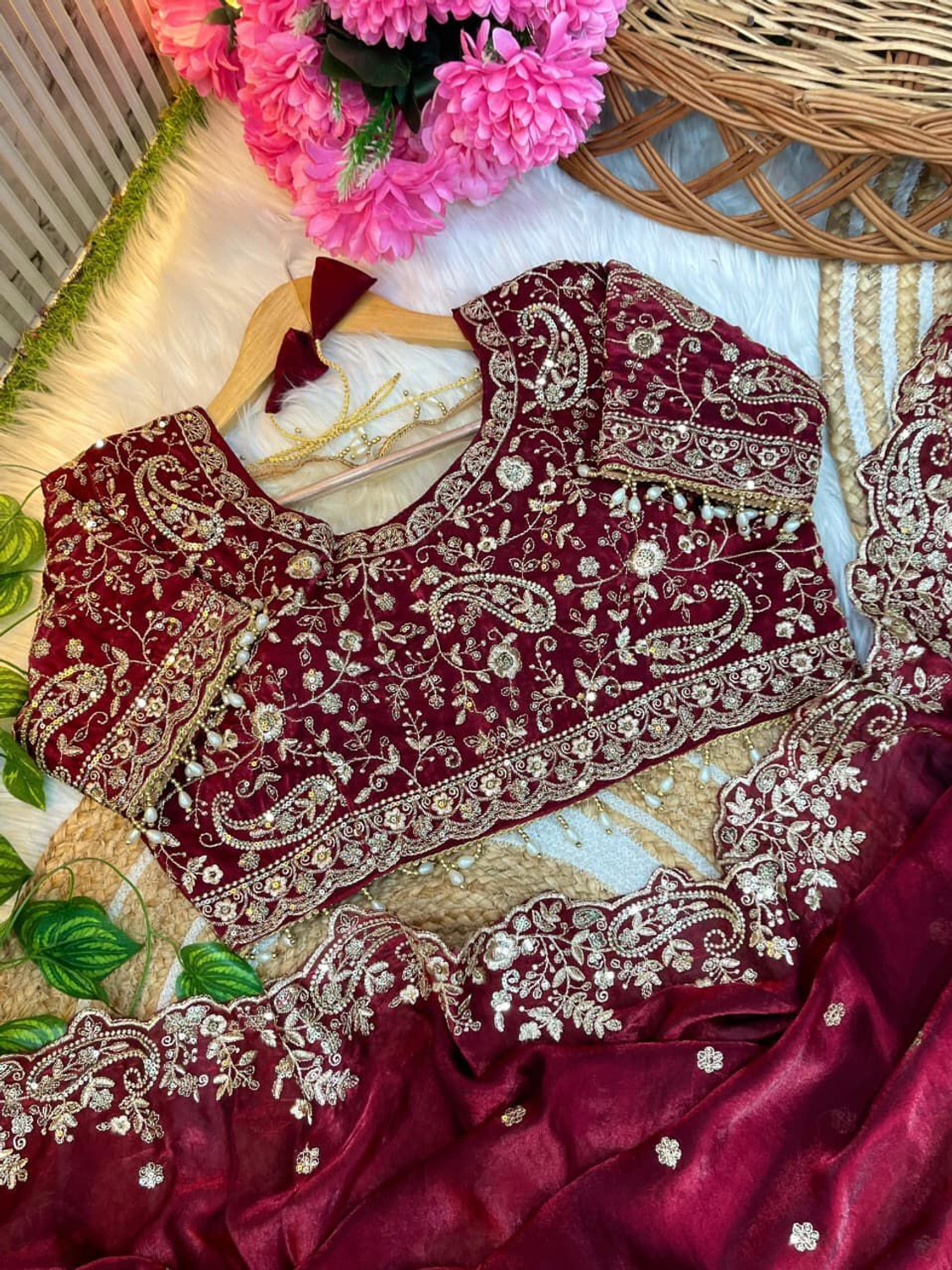 Image of Nalanda fabrizio Embroidered Bollywood Satin Saree
