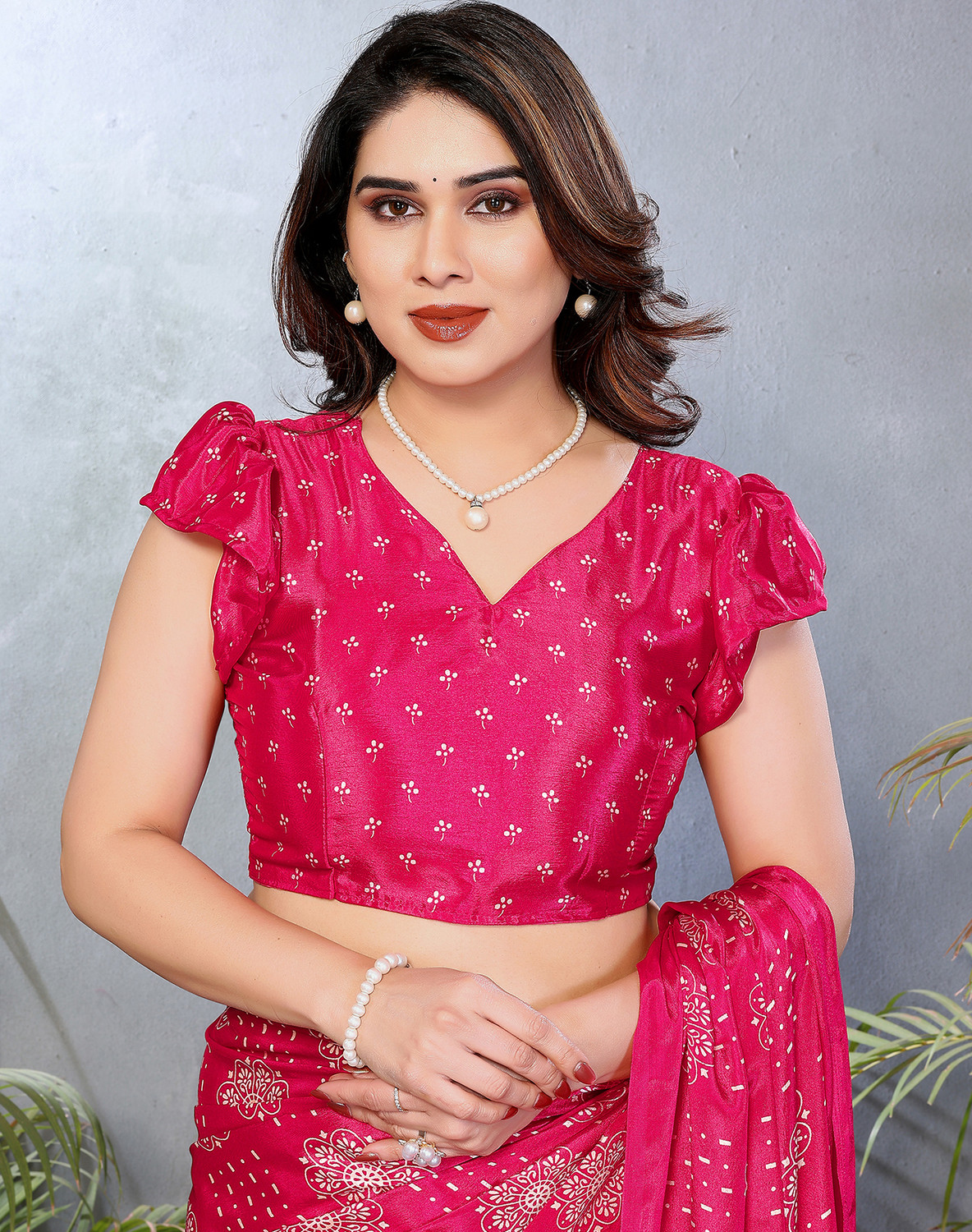 Image of YASHIKA Printed Bollywood Crepe, Satin Saree
