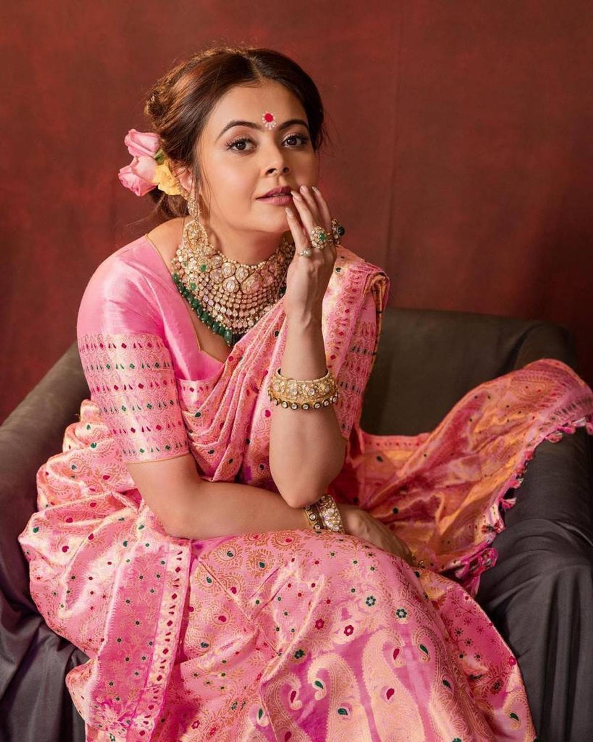 Kanjivaram Woven, Self Design Kanjivaram Pure Silk, Jacquard Saree