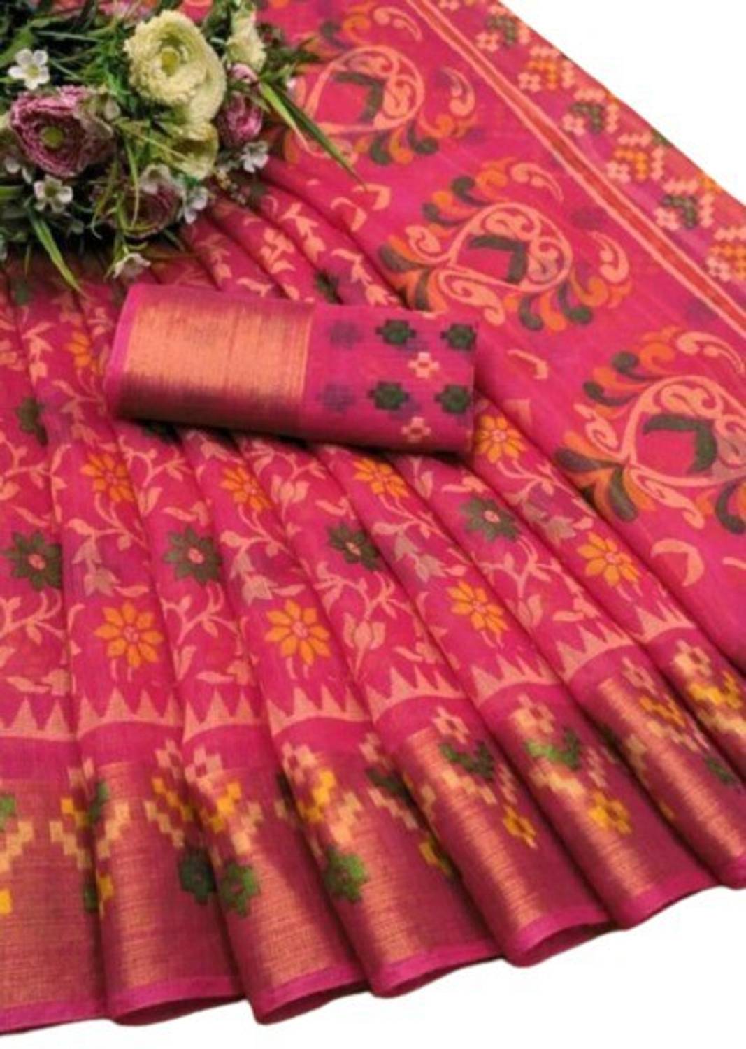 Adrika Printed Bollywood Cotton Silk Saree