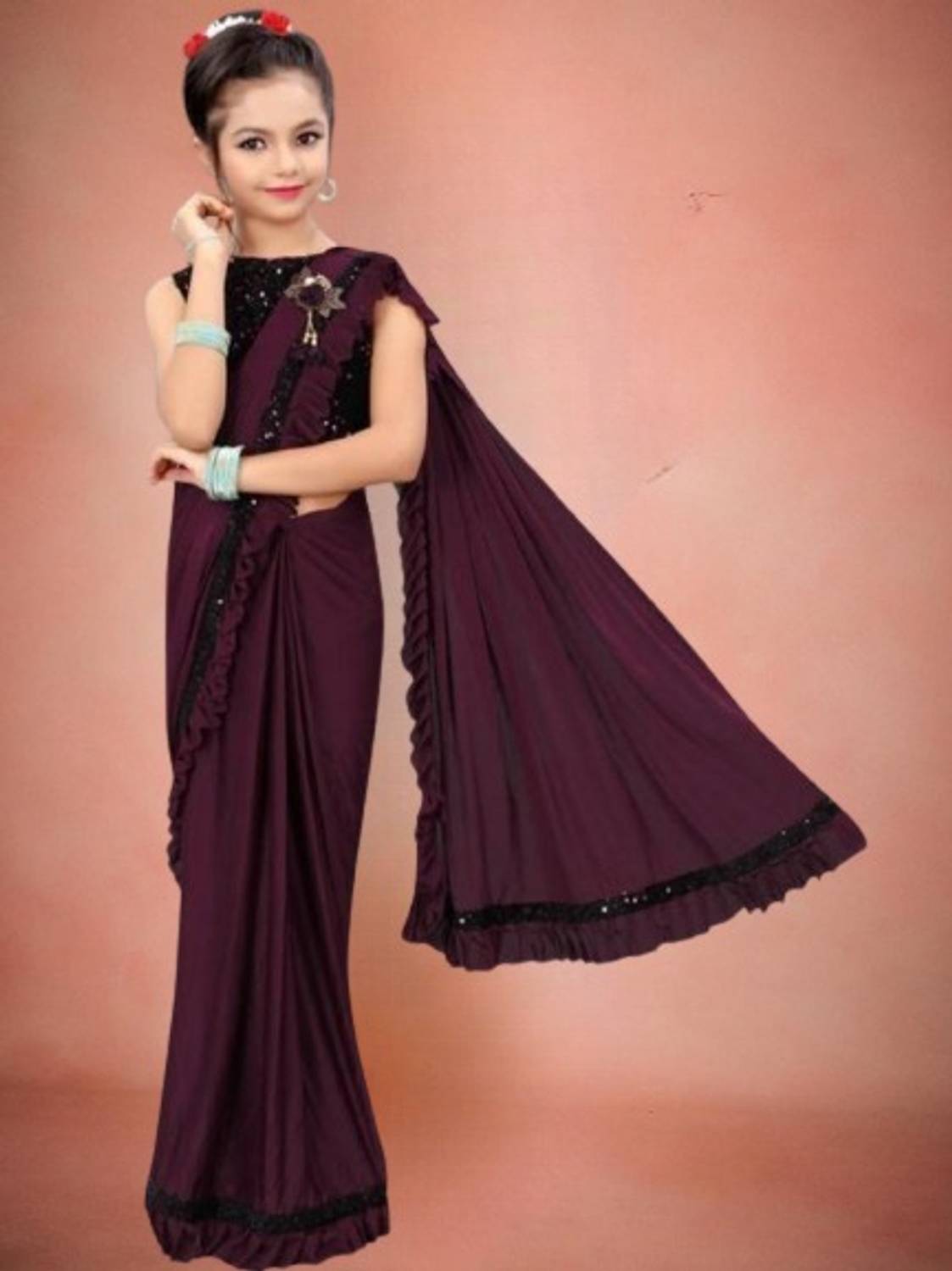Avsar international Embellished Bollywood Lycra Blend Saree