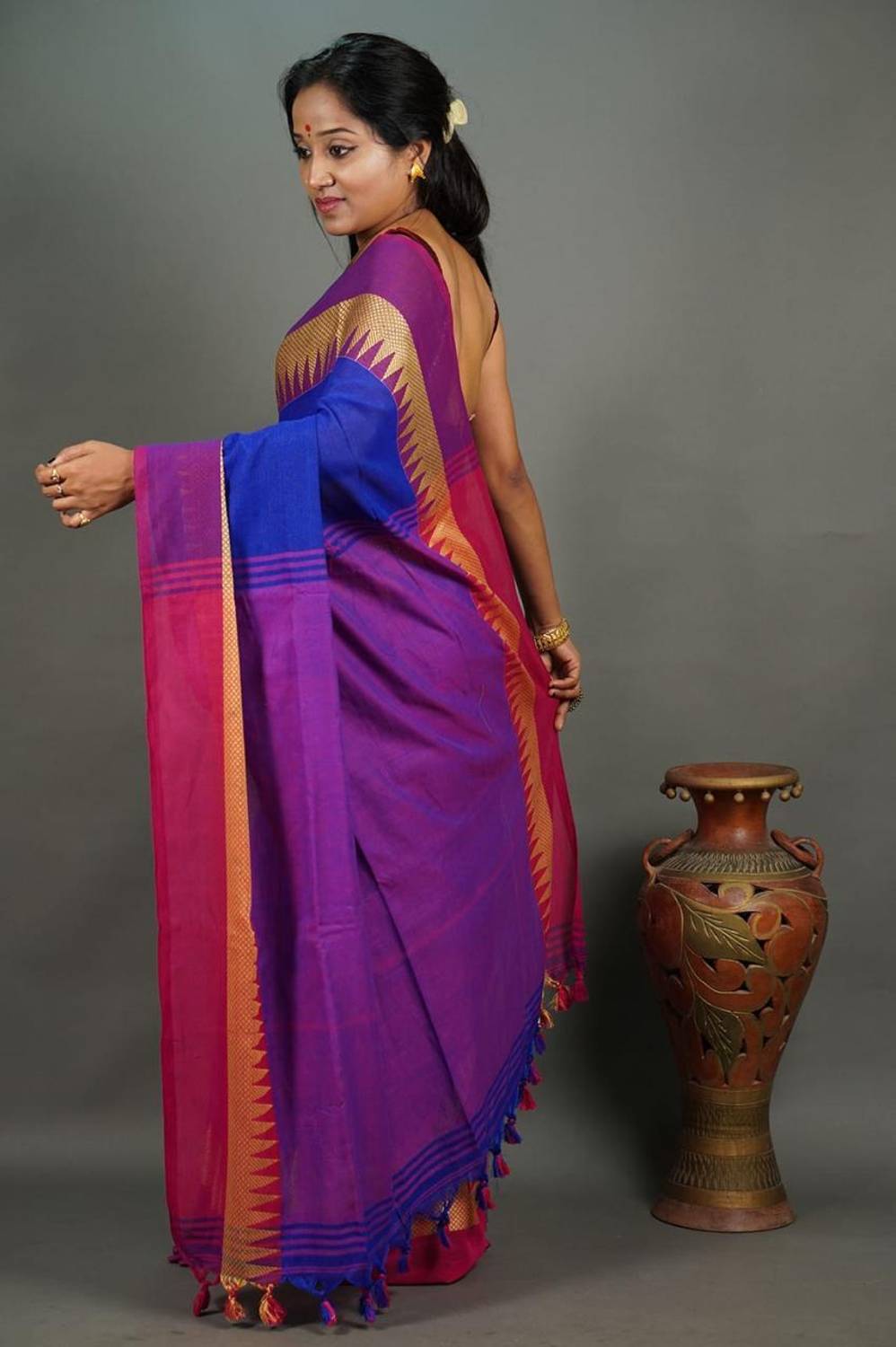 ACHOL Self Design Handloom Pure Cotton Saree