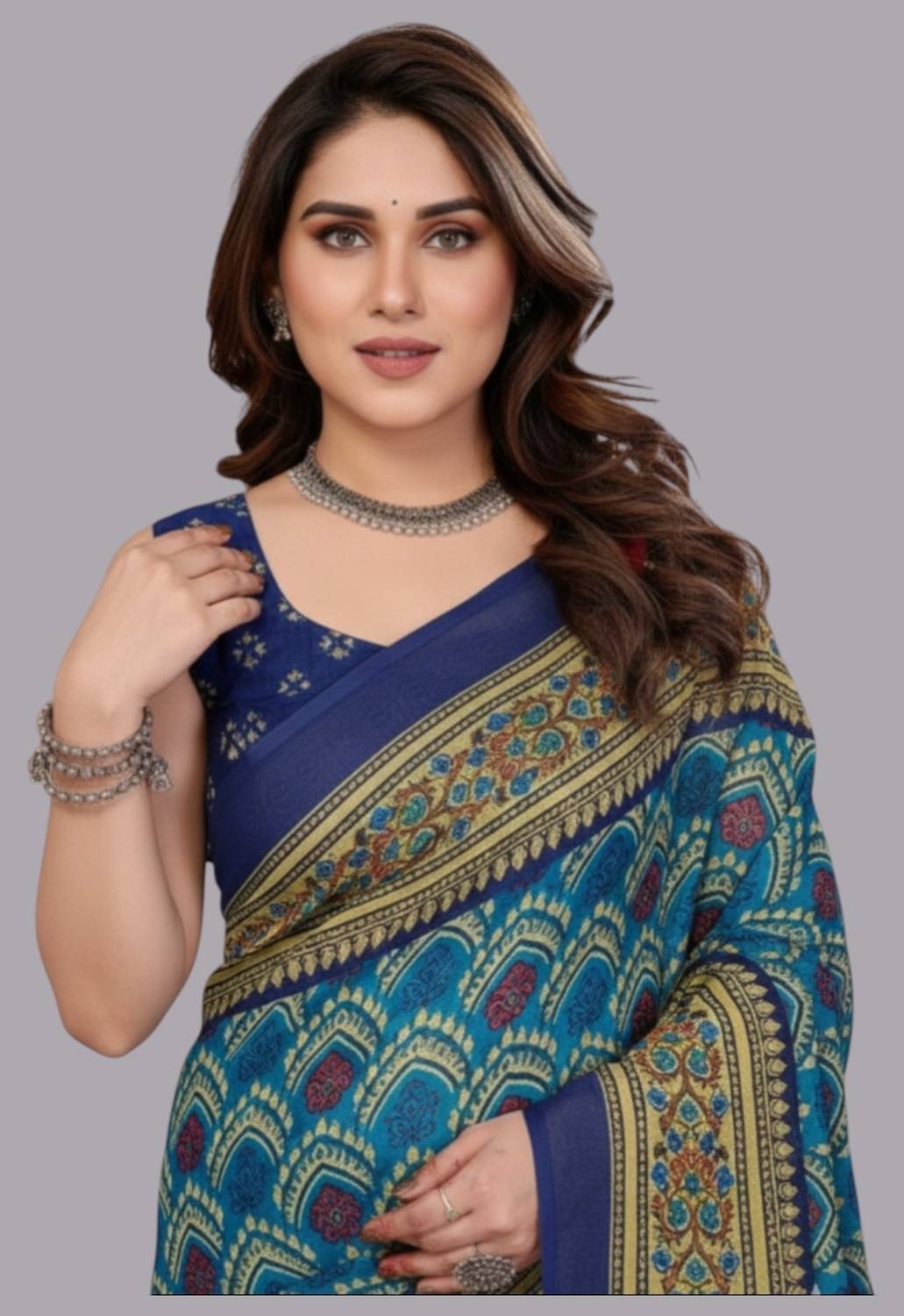 ANIRAV Floral Print Daily Wear Georgette Saree