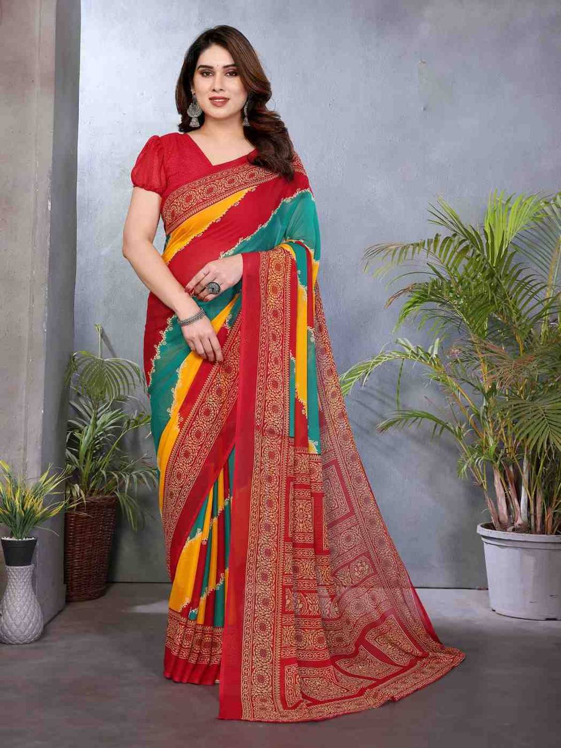 Anmi Printed Daily Wear Georgette Saree
