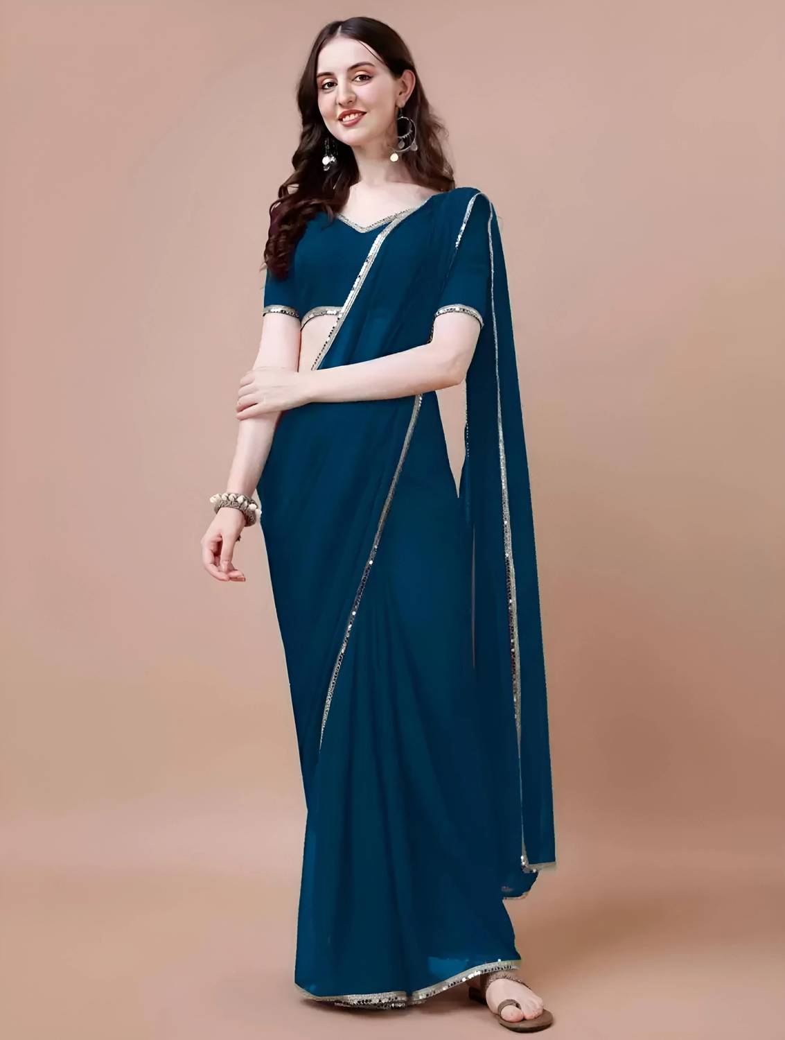 AMBALIKA Embellished Bollywood Georgette Saree