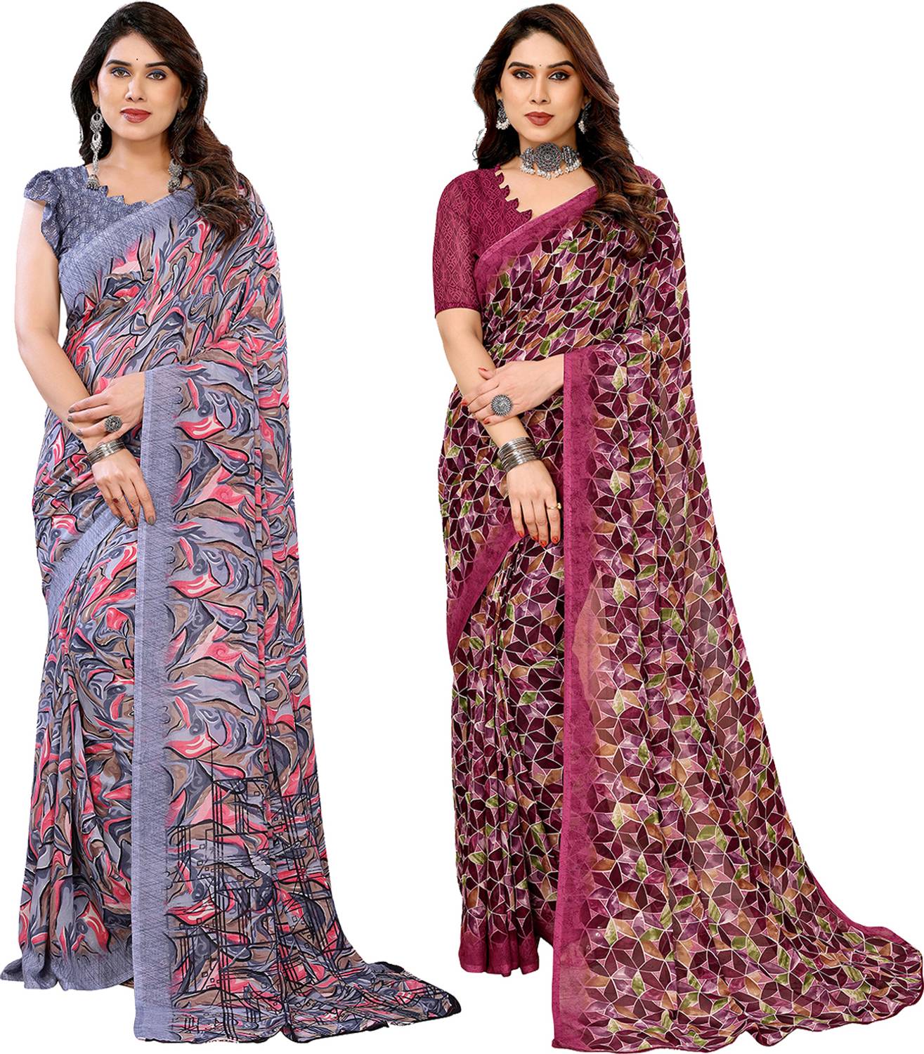 Anand Sarees Printed Daily Wear Georgette Saree