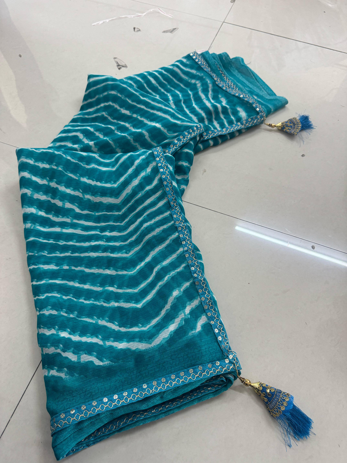 Image of charmie designer Printed Bandhani Georgette Saree
