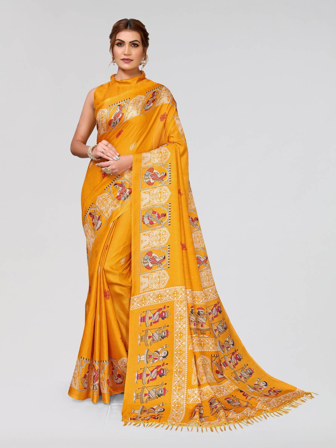 ANIRAV Printed Bollywood Art Silk Saree