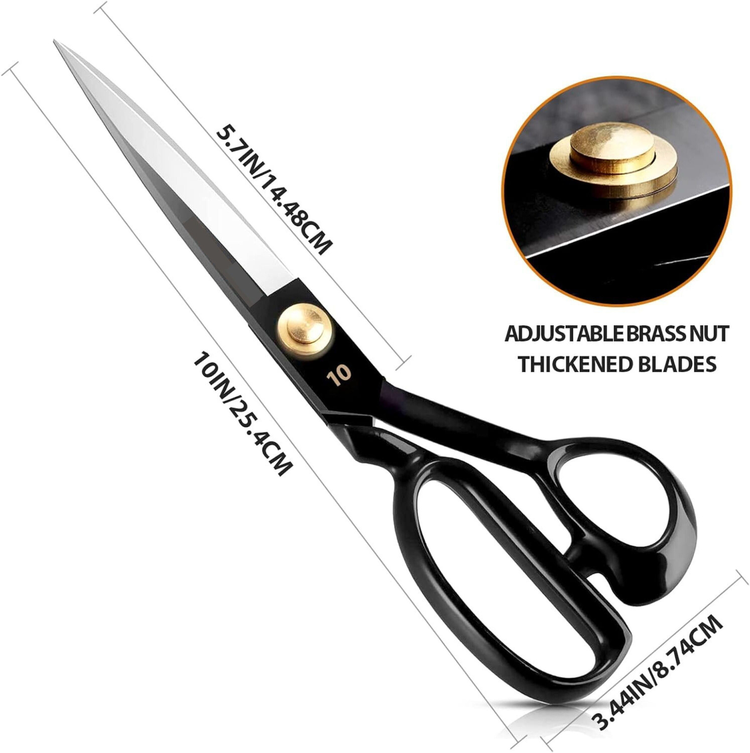 Image of STEAD 10-Inch Tailoring Scissors for Precision Cloth Cutting and Alterations Scissors