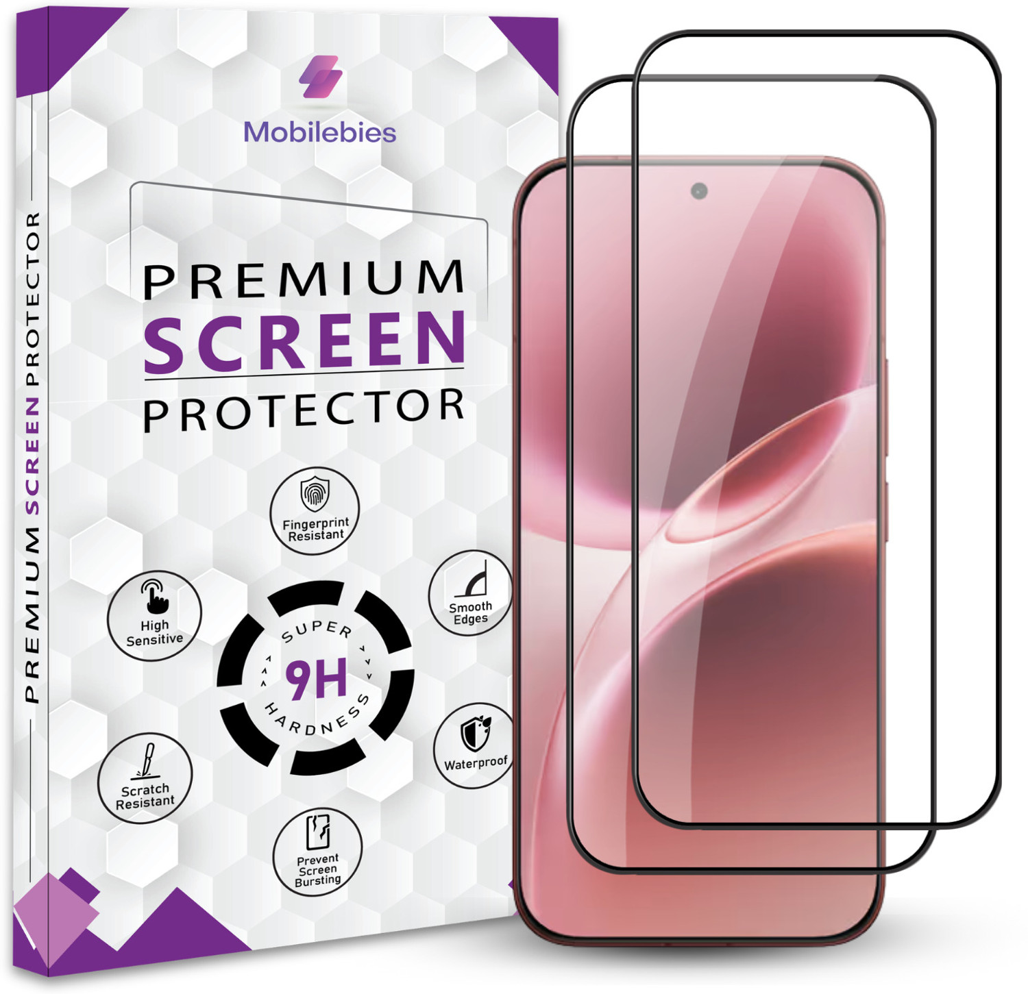 Image of Mobilebies Tempered Glass Guard for Vivo V70 Elite Premium Screen Protector Guard with Easy Installation Kit