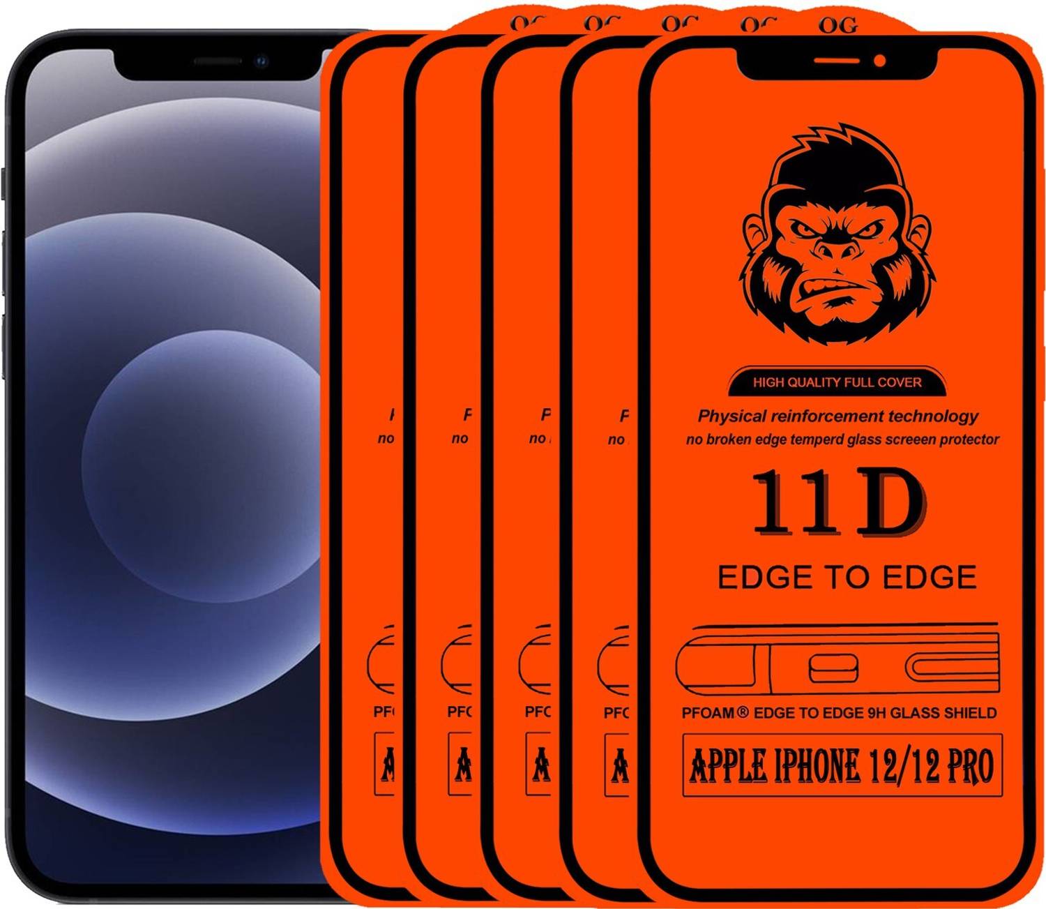 Xester Edge To Edge Tempered Glass for APPLE IPHONE 12 PRO (Pack