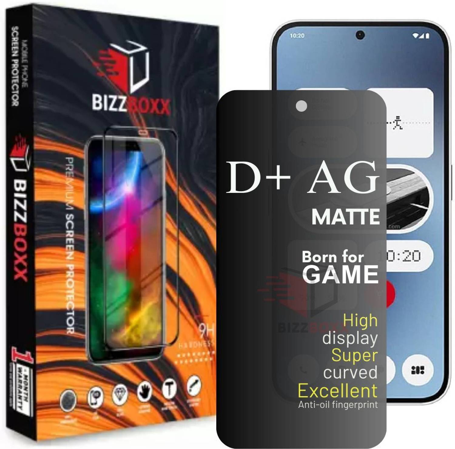 BizzBoxx Screen Guard for Nothing Phone (2a) 5G, D+ AG Matte, Wit
