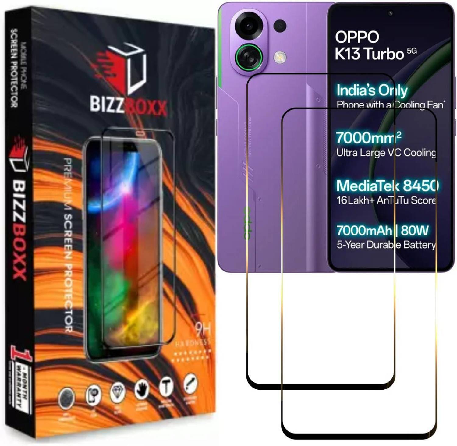 BizzBoxx Screen Guard for temper glass guard (Pack of 2)
