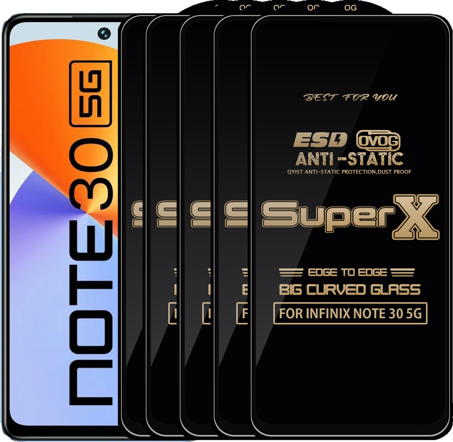 Image of Qyist Edge To Edge Tempered Glass for INFINIX NOTE 30 5G