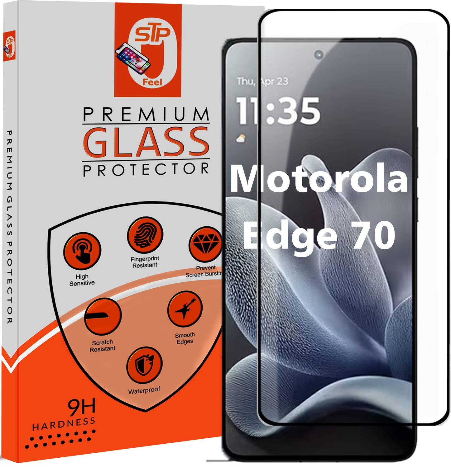 STP FEEL Tempered Glass Guard for Moto Edge 70 5G Premium Screen Protector Guard with Easy Installation Kit