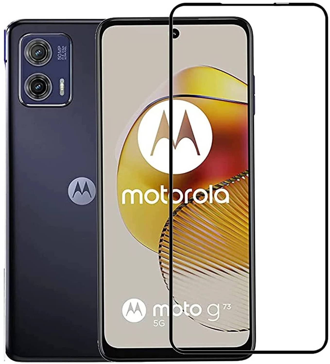 EITANSHA CREATION Edge To Edge Tempered Glass for Moto G73, Motorola G73