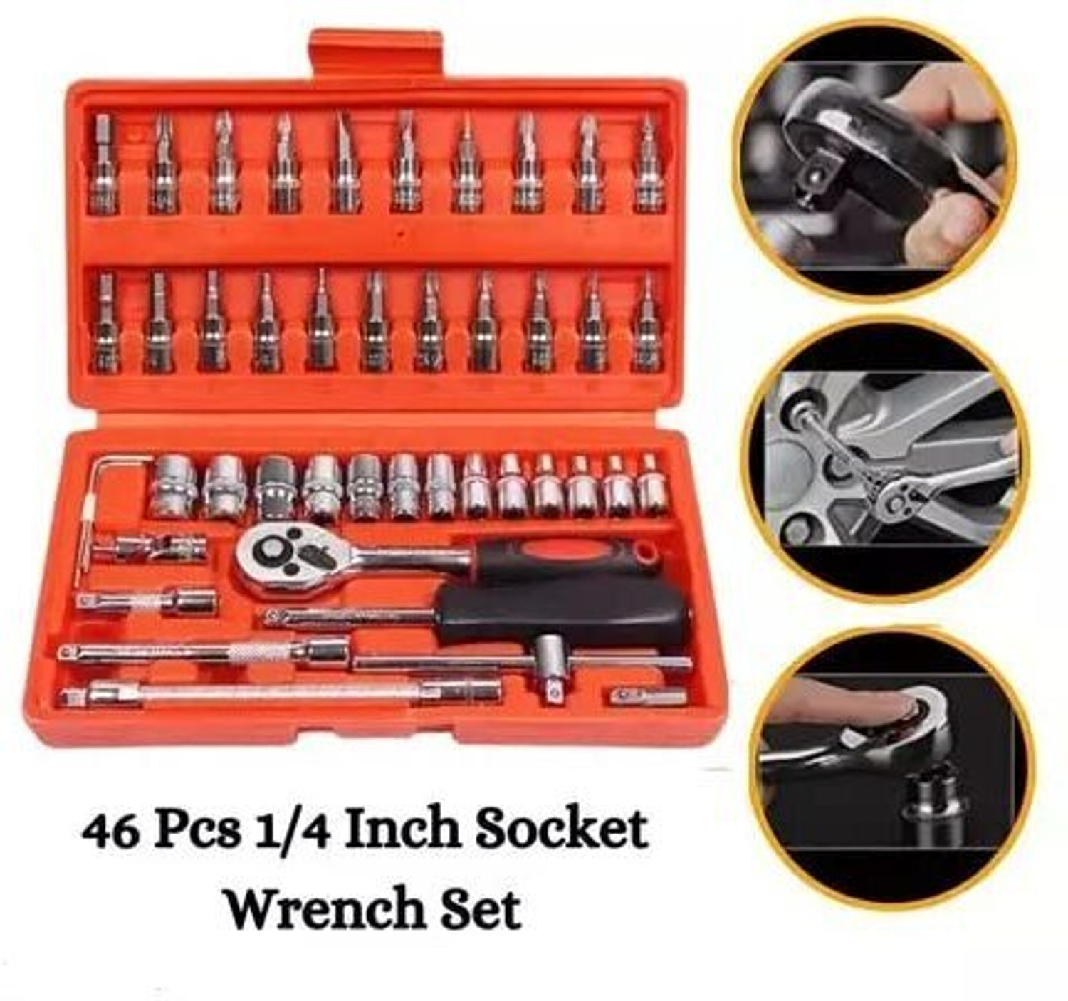 Image of nnbb Multi Purpose Tool Case Hand Tool Kit (46 Tools) Ratchet Screwdriver Set (Pack of 1)