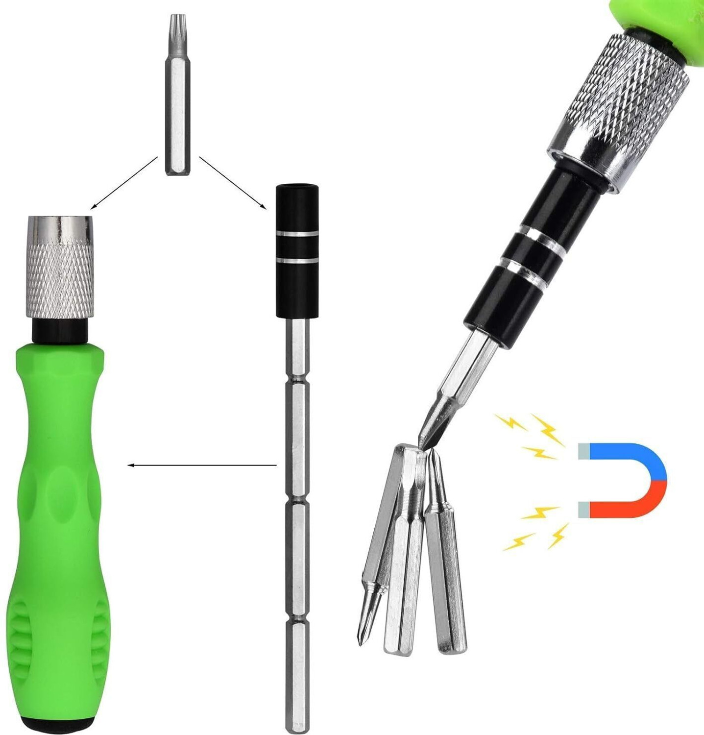 Image of Zokio 32-in-1 Multipurpose Mini Screwdriver Set with Case Magnetic Repair Tool Kit Precision Screwdriver Set