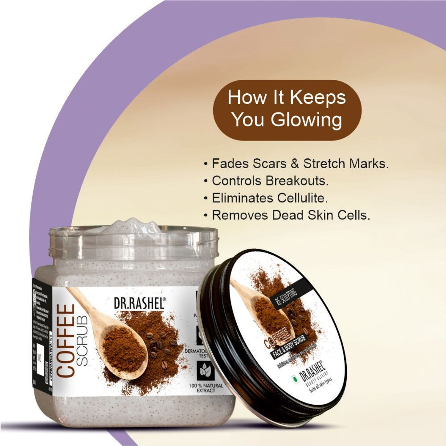 Image of DR.RASHEL Coffee Scrub For Face & Body | Skin Revitalizing | Vitamins & Coffee Extracts Scrub