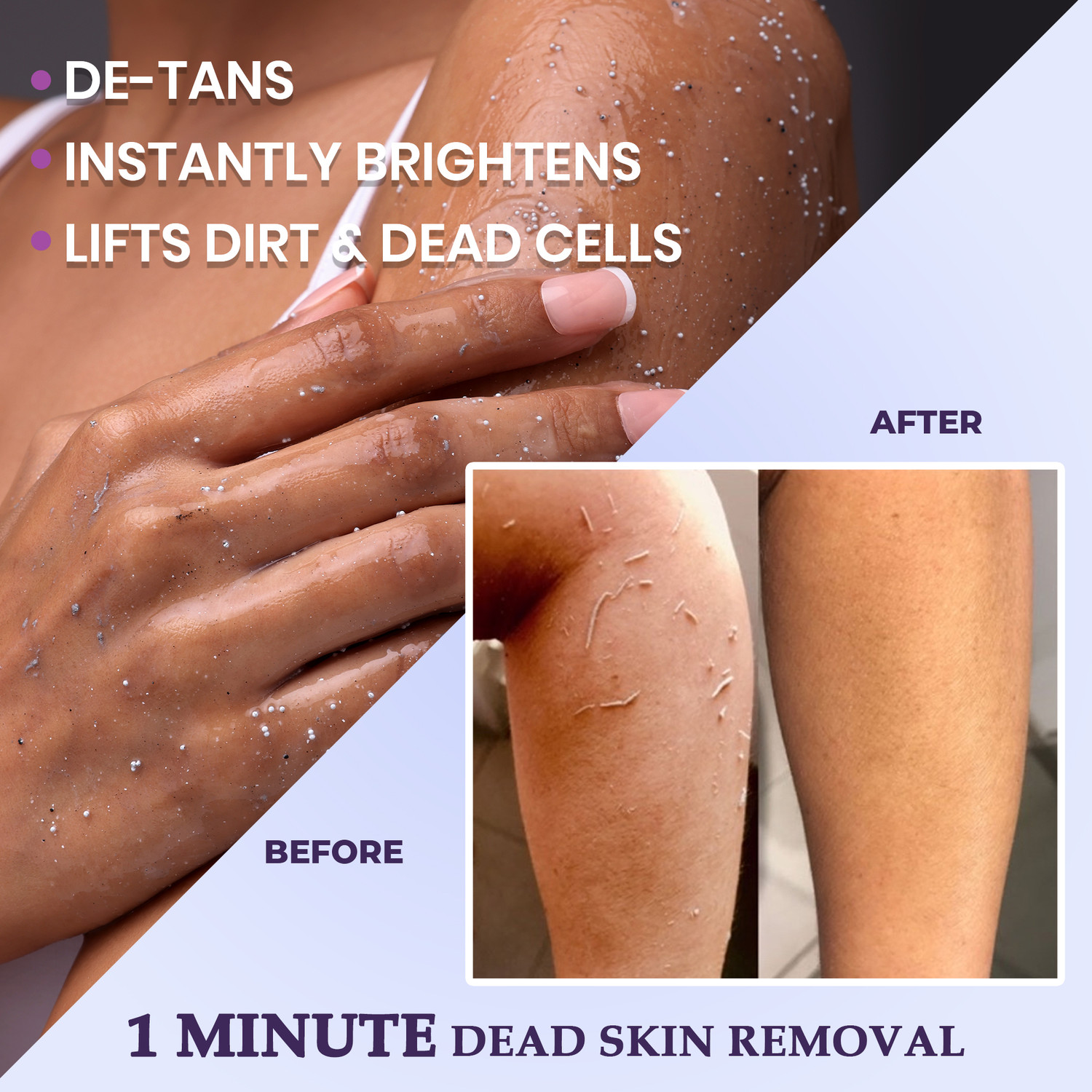Image of Sanfe Instant Tan & Dead Skin Removal Gel 100gm | Gentle De Tan & Exfoliating Gel Scrub