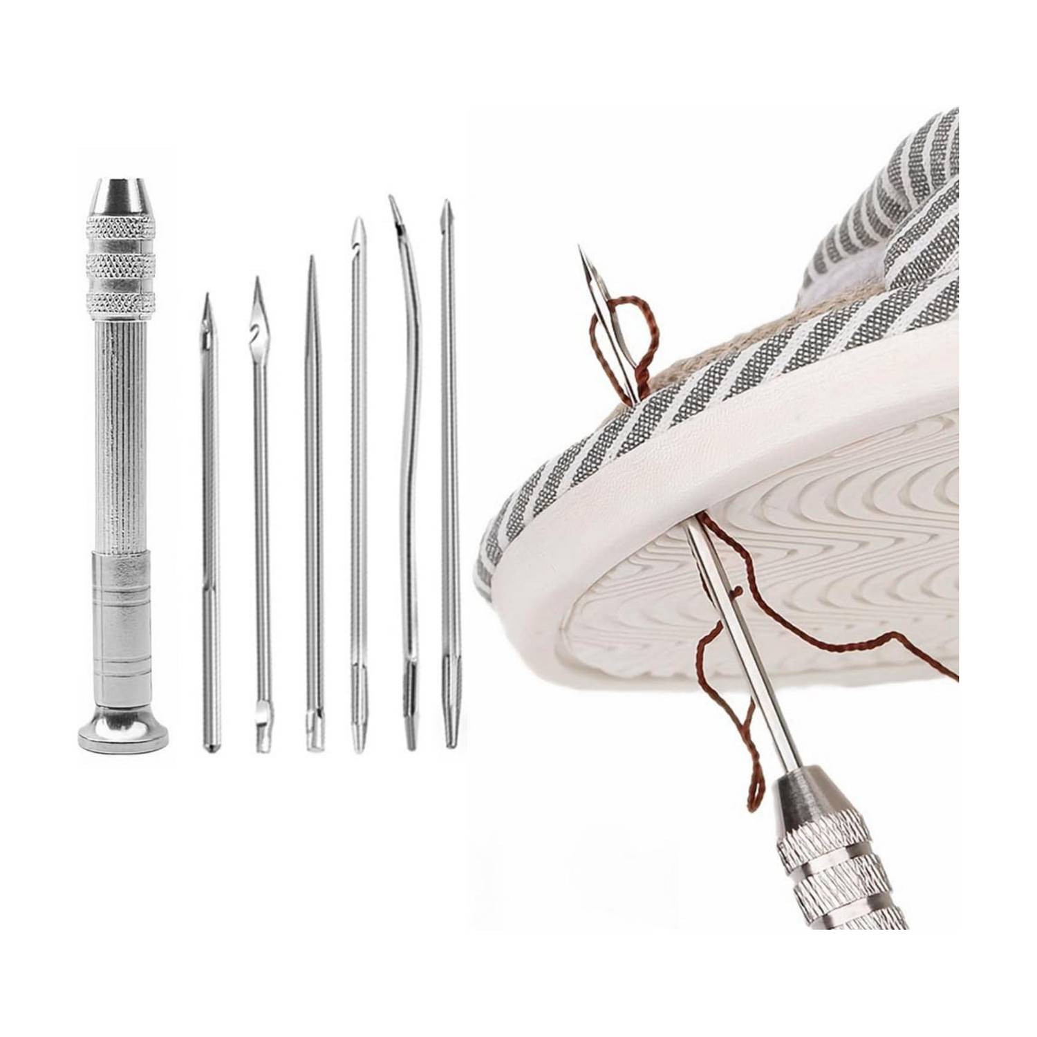 ELIE INDIA 7Pcs Needle Awl, Leather Sewing Needle Set Shoes Repair Tool Kits Sewing Tools Hand Sewing Needle
