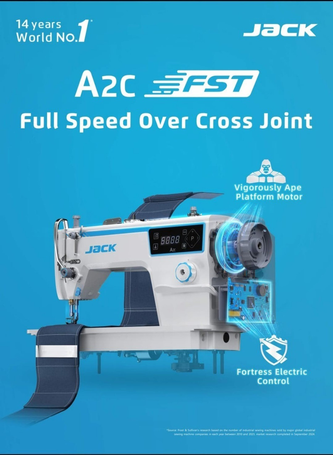 Image of JACK A2C /C Electric Sewing Machine 1 built-in stitches 5000 SPM 2 Months Warranty White