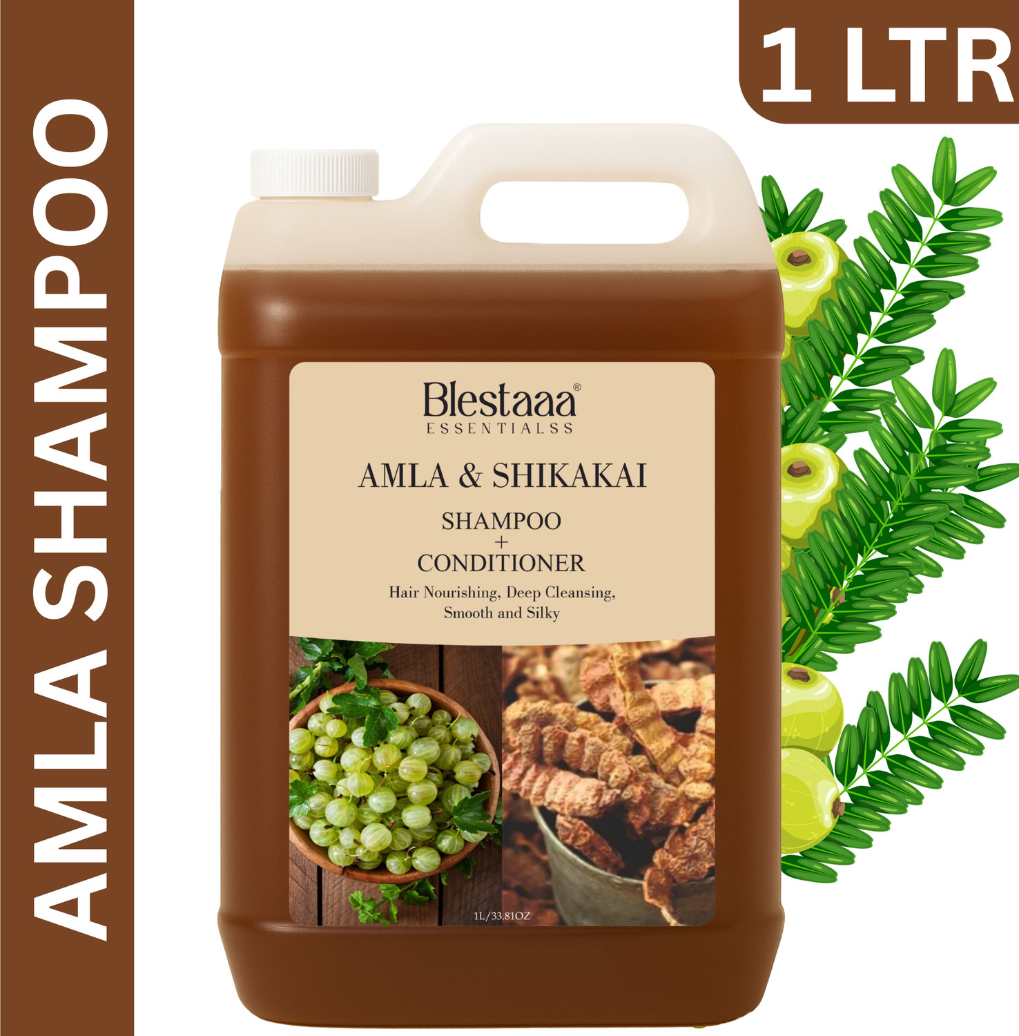 Image of blestaaa essentialss Natural AMLA & shikakai Juice Cleanser Shampoo For A Women.