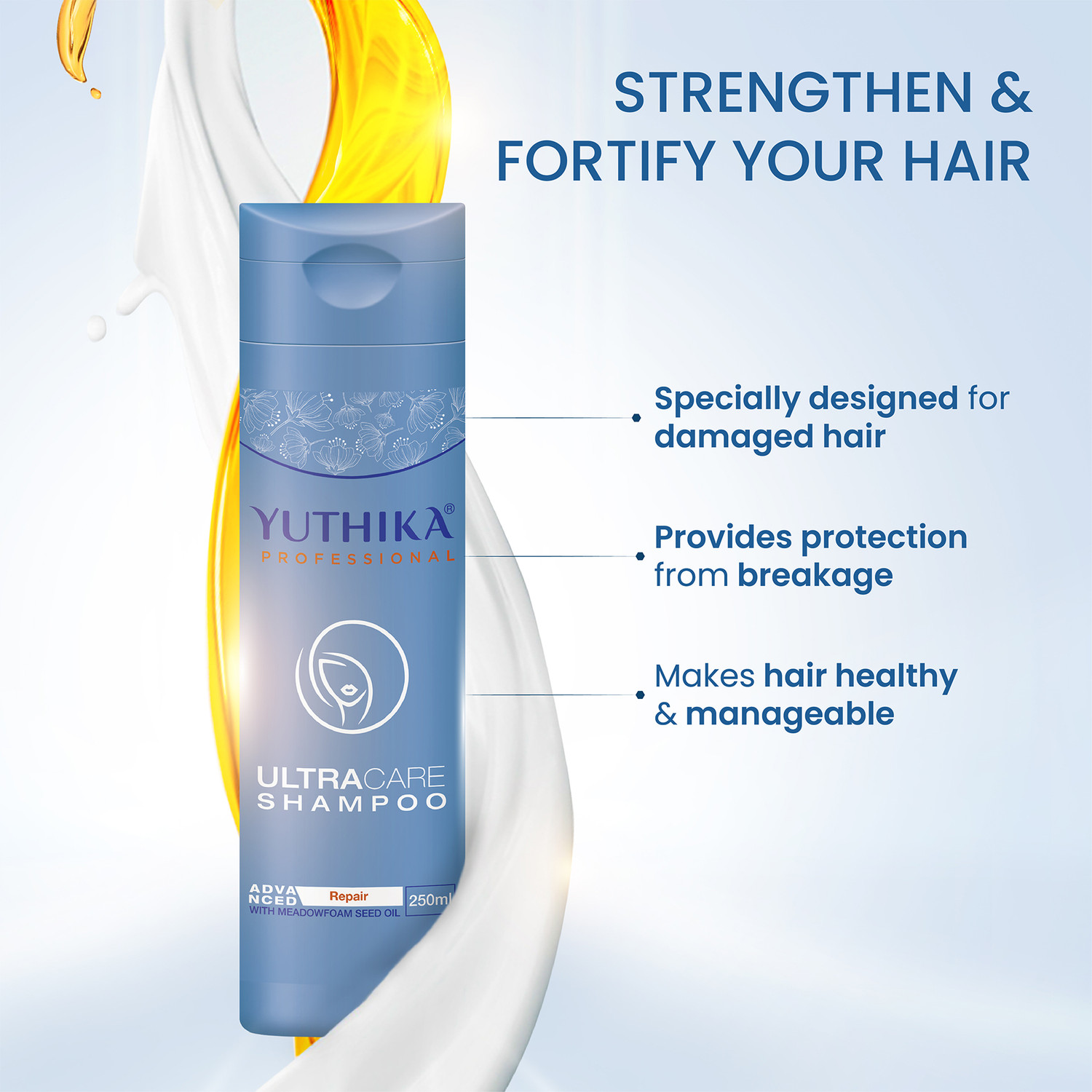 Image of Yuthika Professional Ultra Care Shampoo for Damaged Hair, Healthy Hair