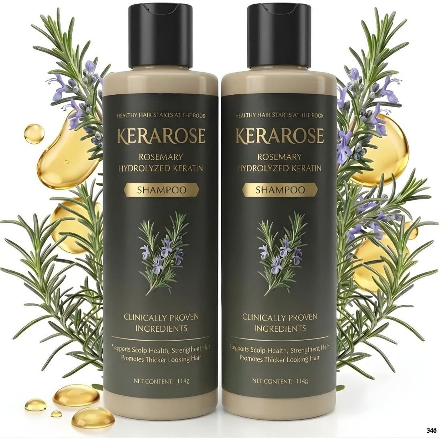 Image of Radgettim Organic Rosemary Hair Growth Shampoo Natural Thickening Strengthening Formula