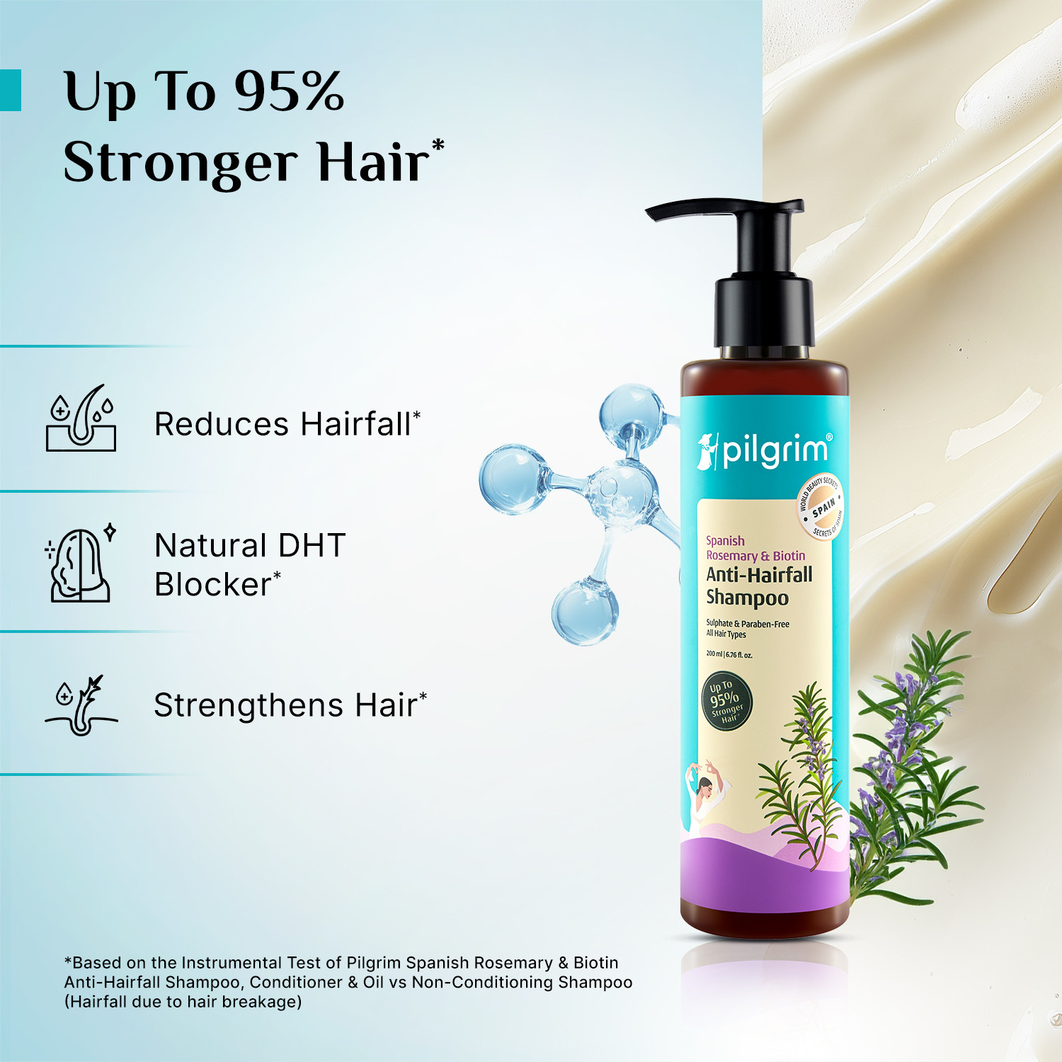 Image of Pilgrim Spanish Rosemary & Biotin Anti-Hair fall Shampoo and Conditioner