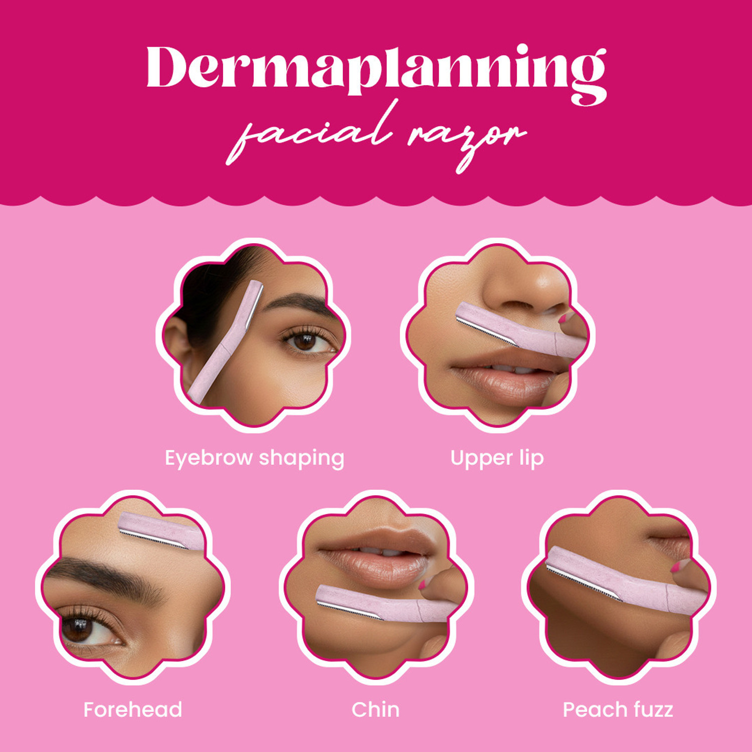 Image of Hyuman Face Razor Glide & Glow for Facial Hair, Reusable, Eyebrows,Upper Lip,Chin, Women