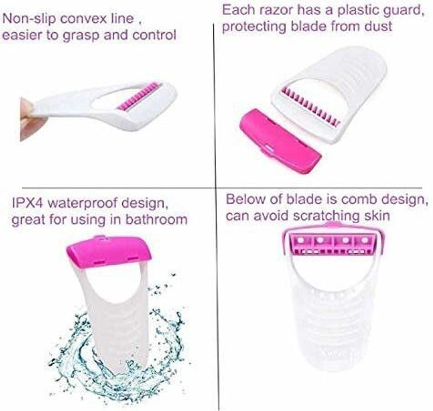 Image of Prachi (12 Pcs) Disposable MAX Body & Bikini Shaving Razor For Women Platinum Blade, Women