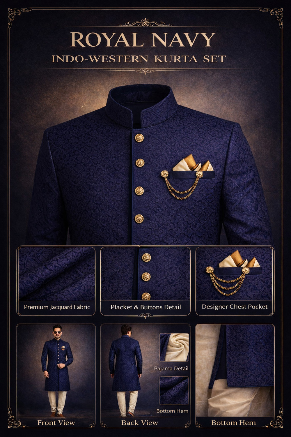Image of XEPON Self Design Sherwani