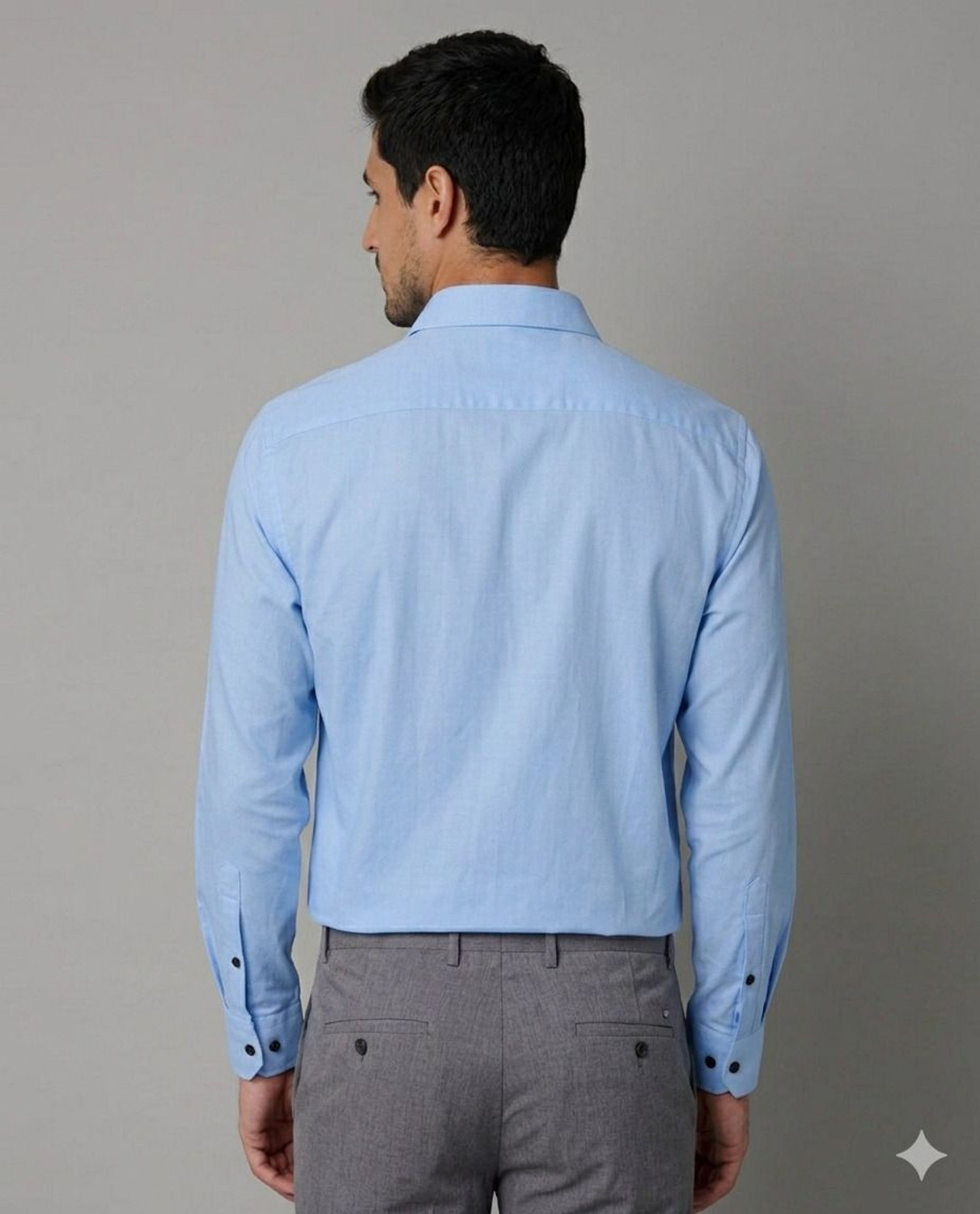 Image of GLeo Men Solid Casual Light Blue Shirt