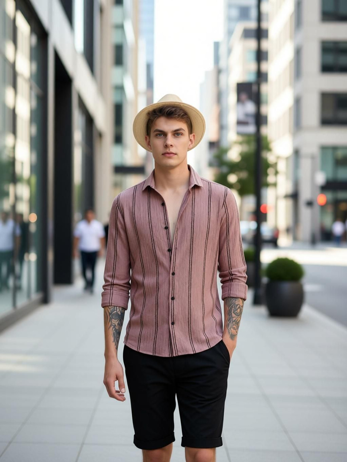 Image of TIGERSNAKE Men Solid Casual Cream, White Shirt