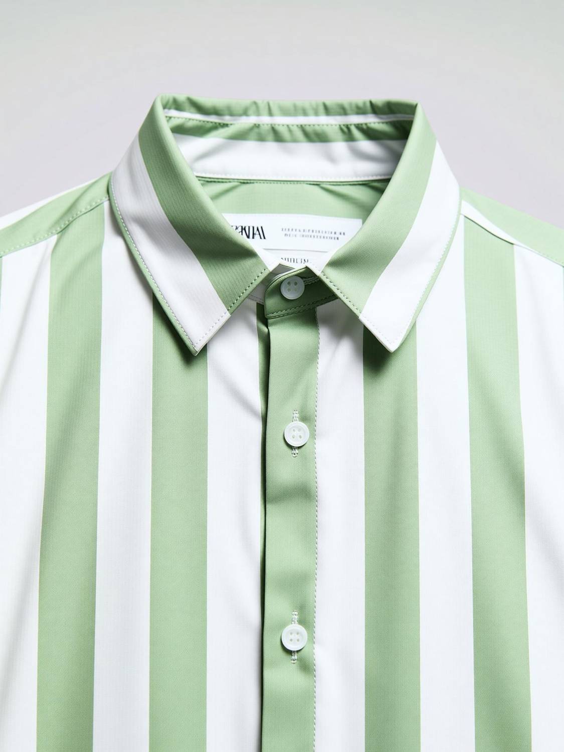 HKV Men Striped Green Casual Shirt - Image 3