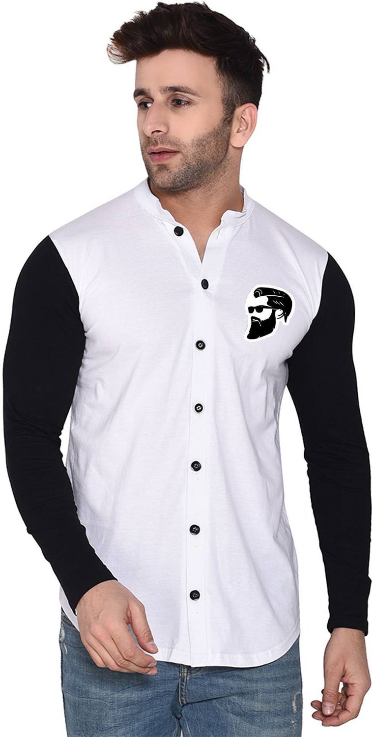 Blisstone Men Graphic Print Casual White Shirt