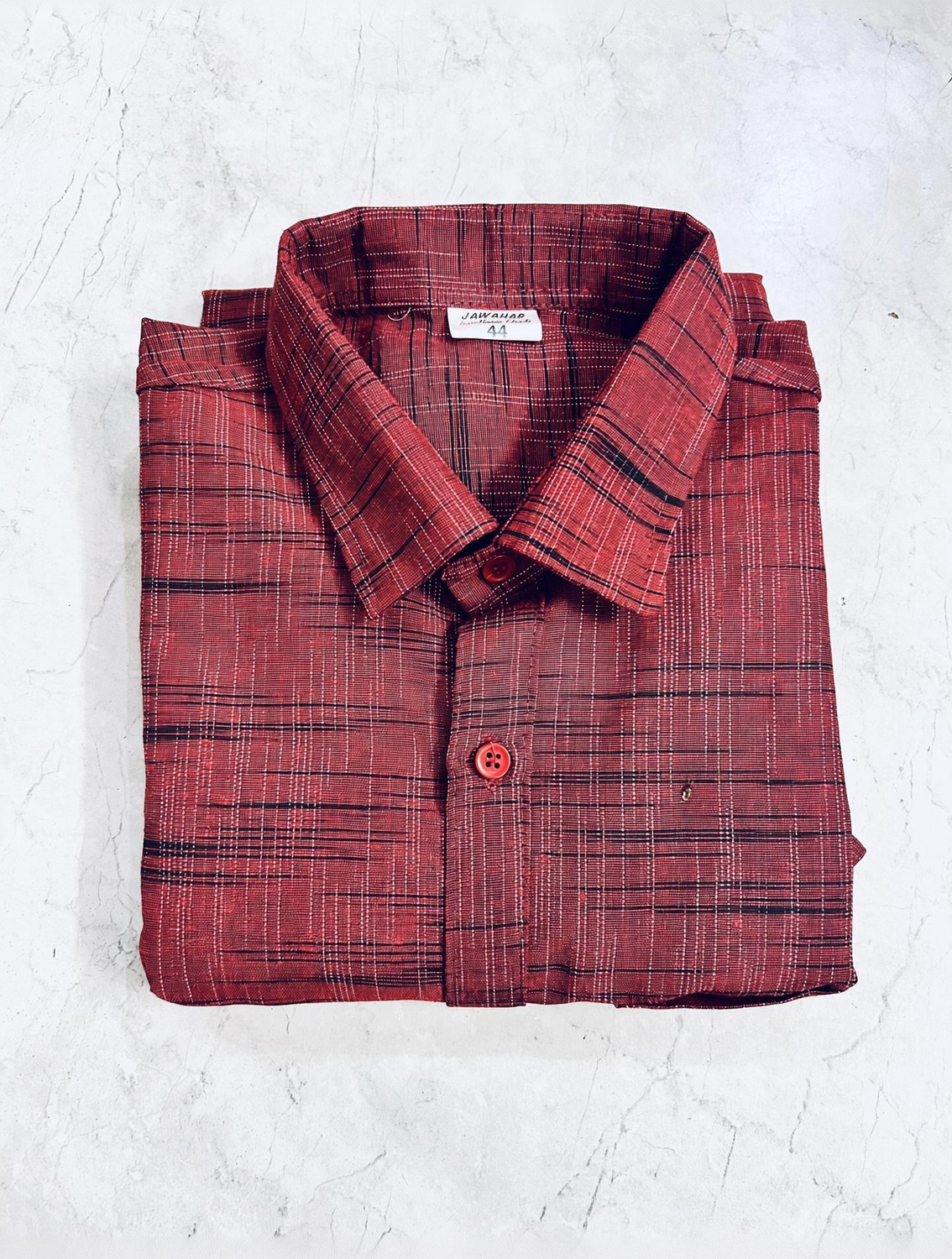 Image of R N Enterprises Men Self Design Casual Maroon Shirt