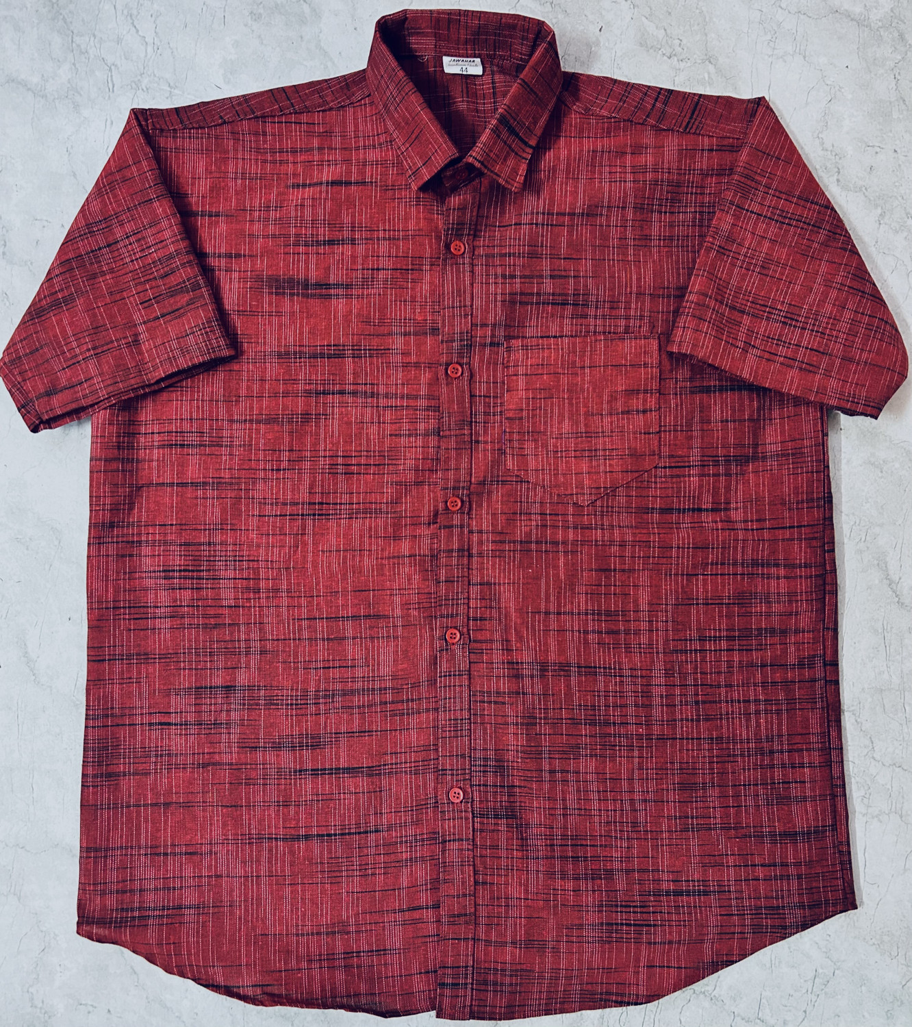 Image of R N Enterprises Men Self Design Casual Maroon Shirt
