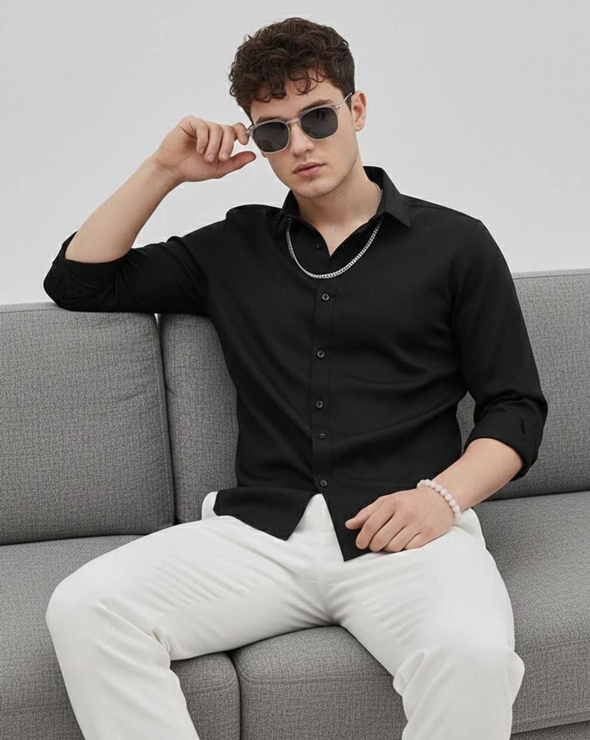 Lycka Men Black Formal Shirt - Image 4