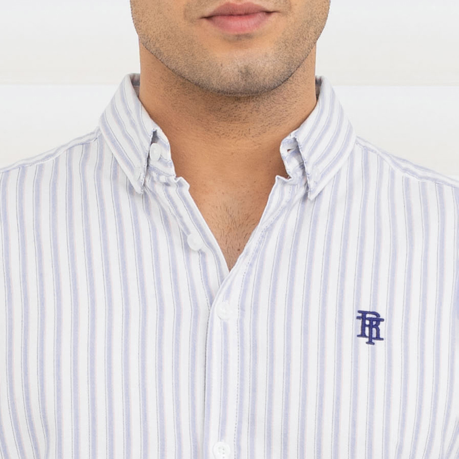 Image of RED TAPE Men Striped Casual Blue Shirt