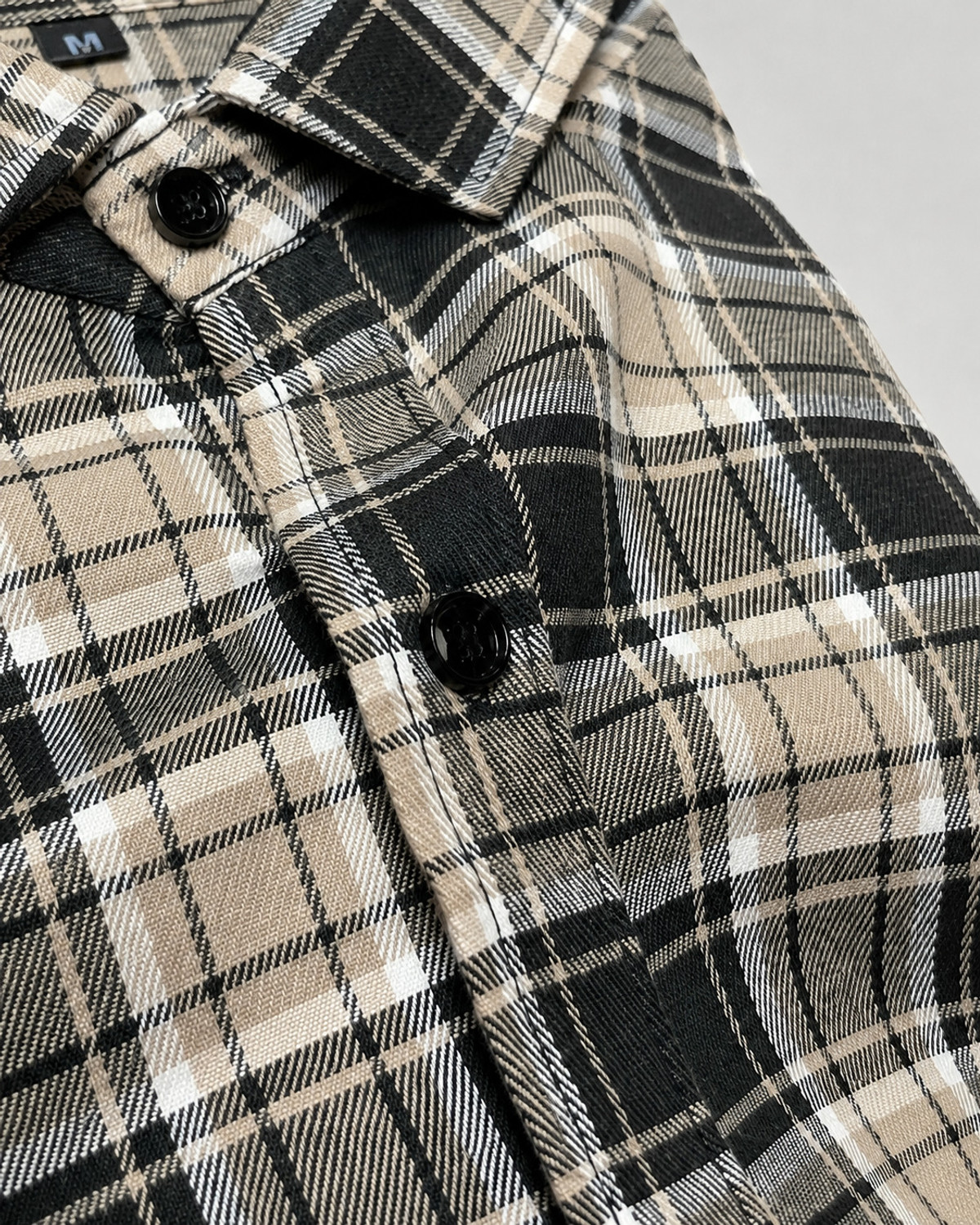 Image of Lyphy Men Checkered Casual Black, Brown Shirt