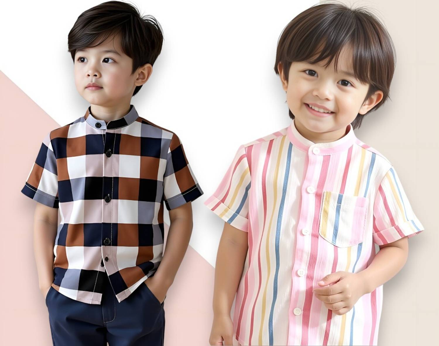 ANVARI Boys Printed, Checkered Party Multicolor Shirt