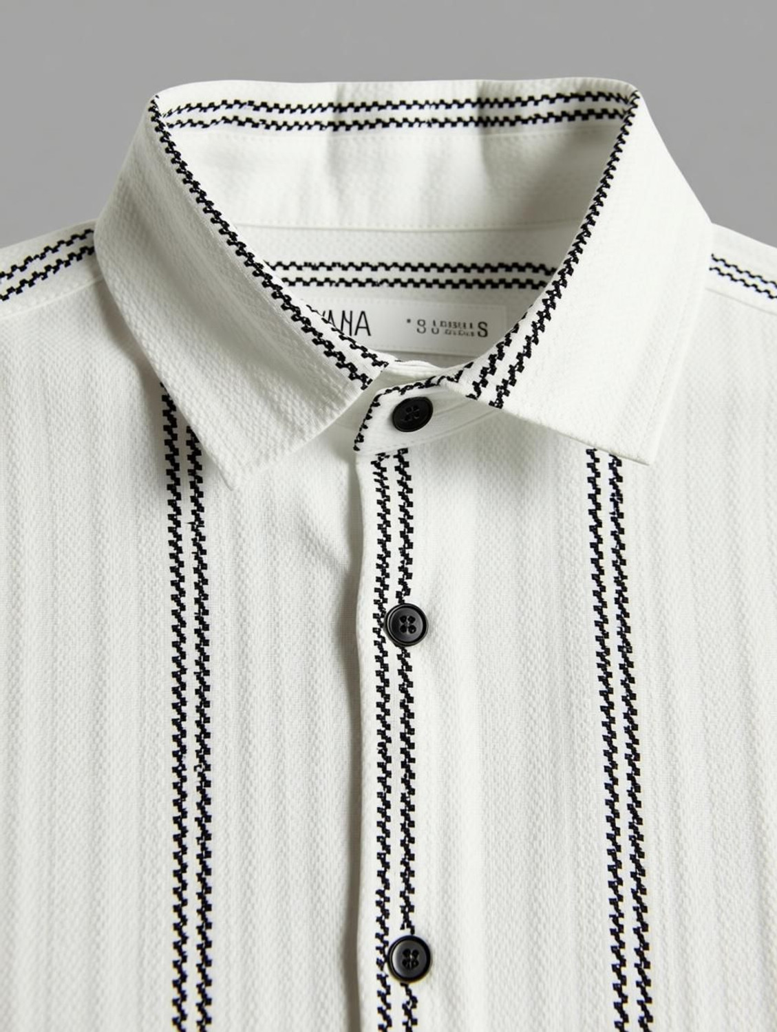 Image of TIGERSNAKE Men Solid Casual Cream, White Shirt