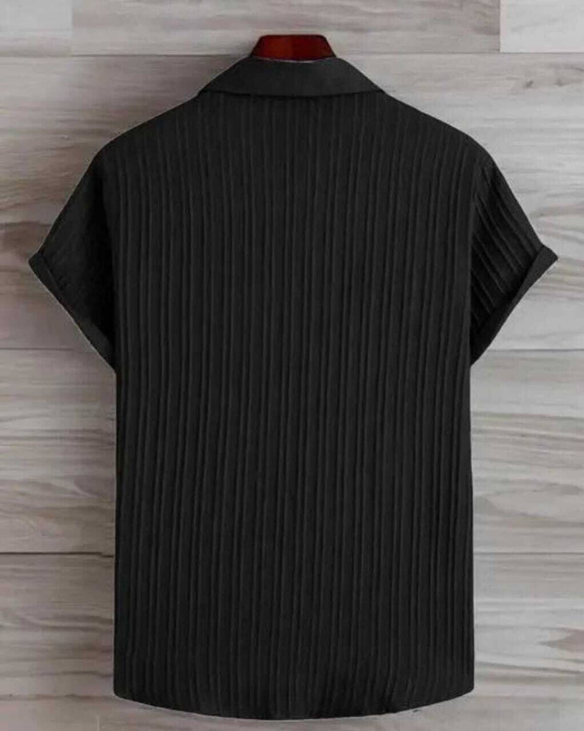 VRLOOKS Men Self Design Casual Black Shirt at ₹158 – Shopsy