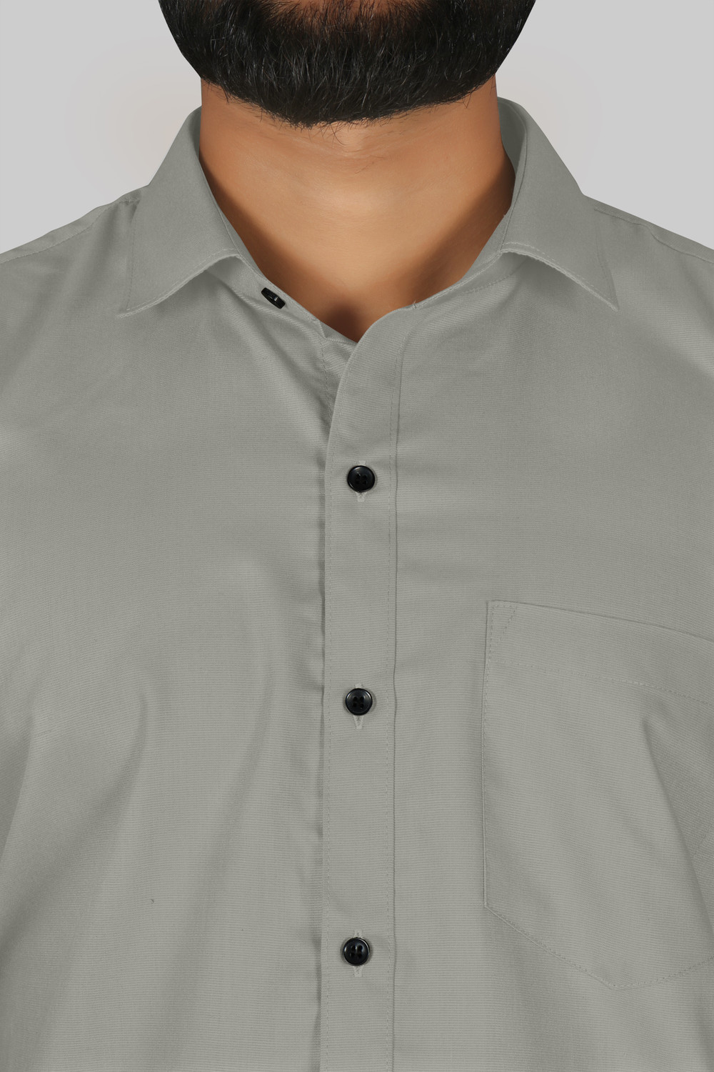 Image of FIBERMILL Men Solid Formal Grey Shirt