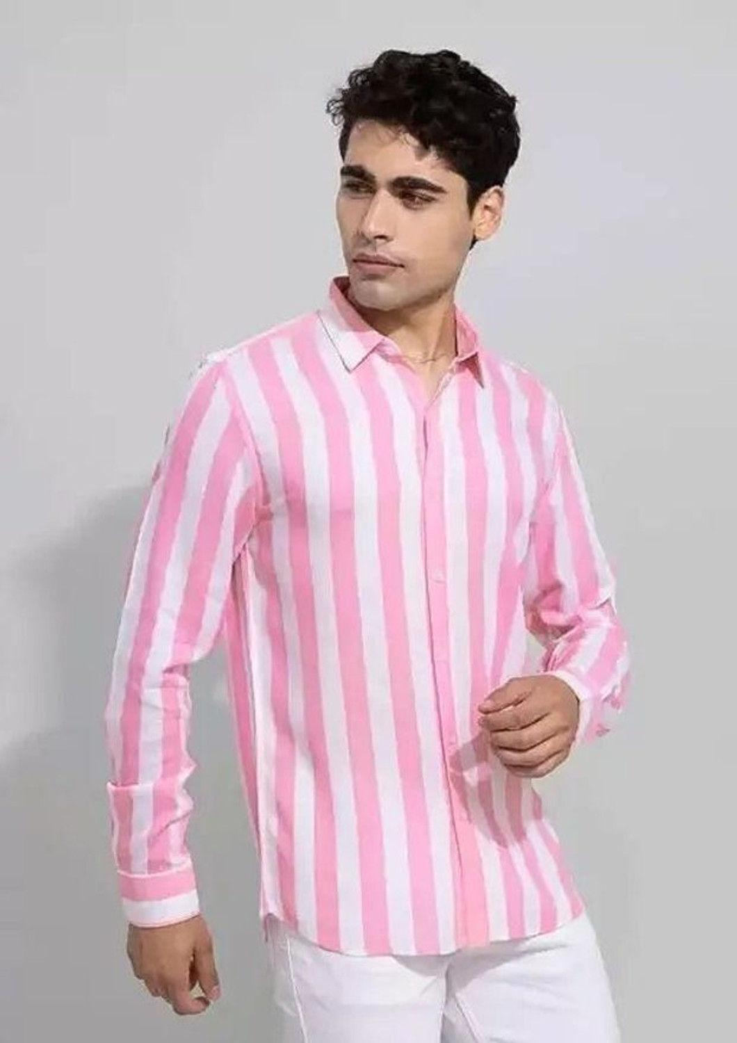 Image of Tekwani Men Striped Casual Green Shirt