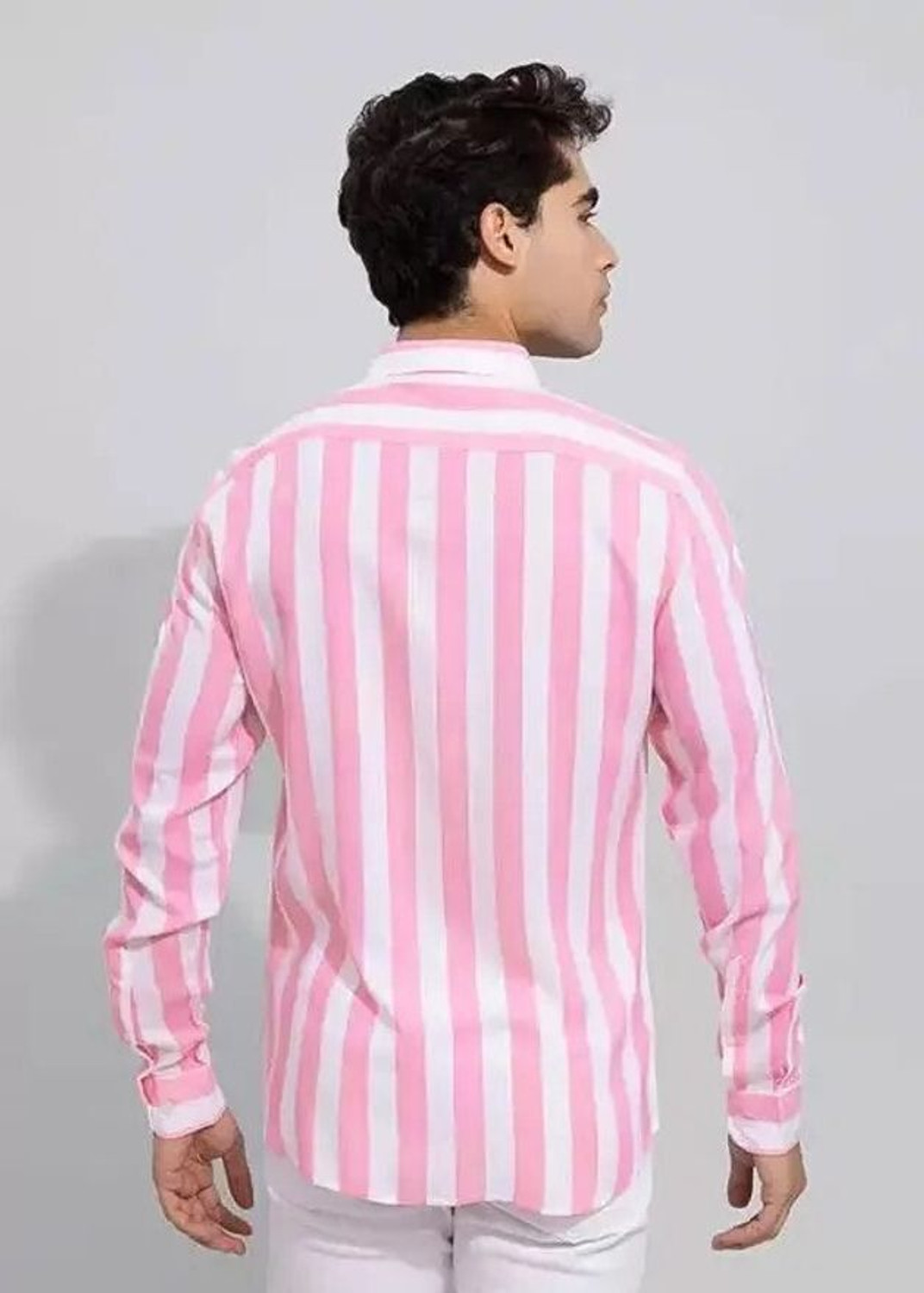 Image of Tekwani Men Striped Casual Green Shirt
