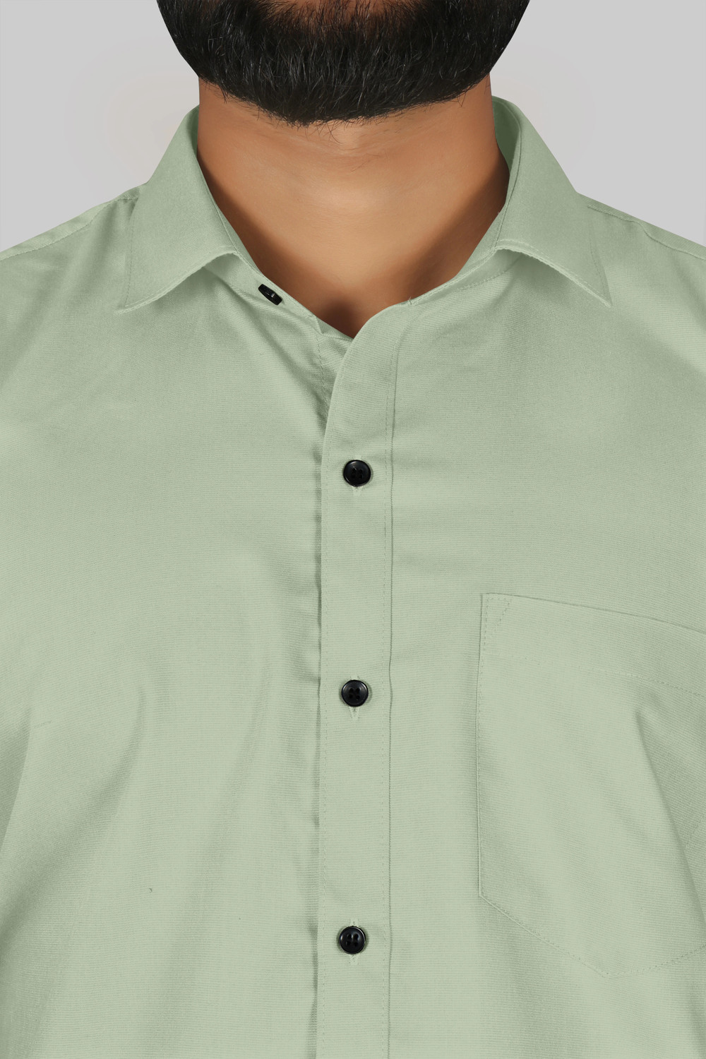 Image of FIBERMILL Men Solid Formal Light Green Shirt