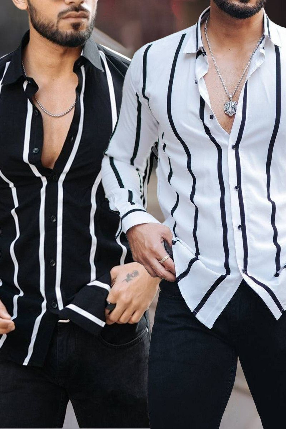 Image of COMBRAIDED Men Striped Casual Multicolor Shirt